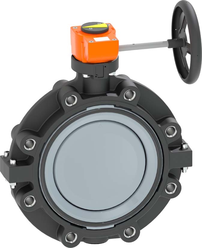 Lug-Style, Endeinbau Absperrklappe Typ 578 ABS<br />Mit Handgetriebe <br />Flansch Norm metrisch