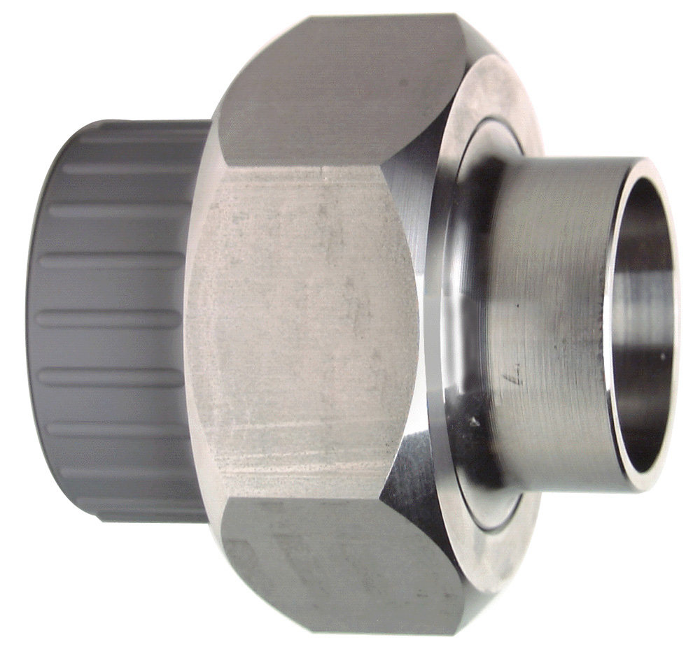 Übergangsverschraubung ABS/Edelstahl metrisch-Schweissende d 32 mm, d1 34 mm, EPDM