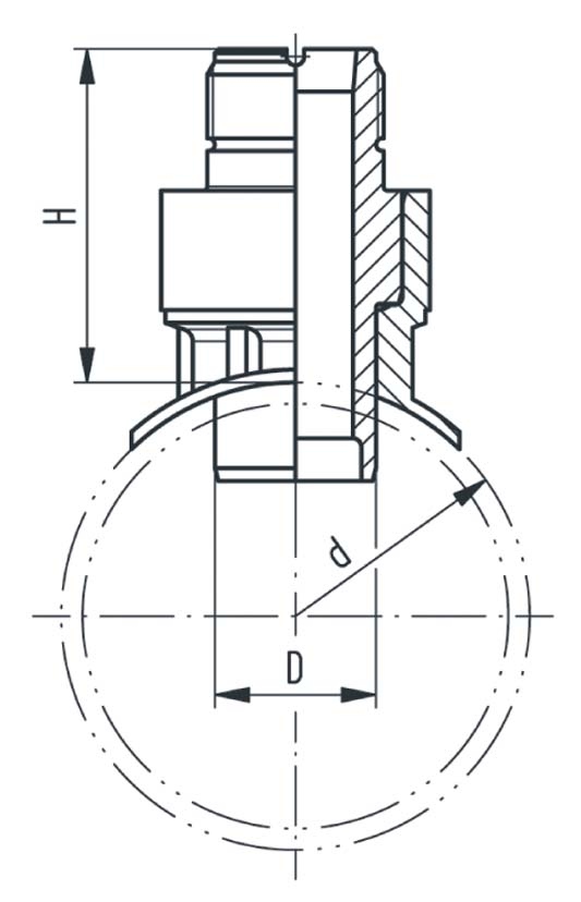 Installationsfitting Typ 312 ABS metrisch d 110 mm, DN 100 mm