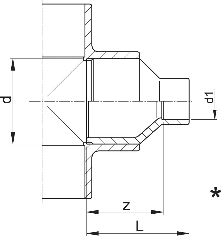 PROGEF Standard Reduktion d 75 mm, d1 63 mm