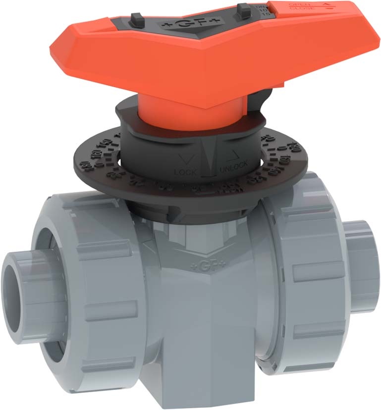 Linearkugelhahn Typ 546 Pro ABS<br />Mit Klebemuffen metrisch