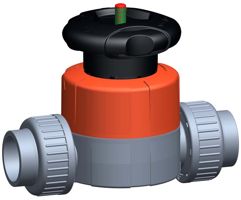 Membranventil Typ 514 ABS<br />Mit Klebemuffen metrisch