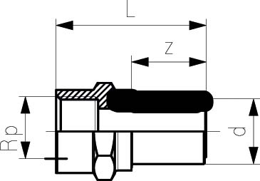 ELGEF Plus Übergangsadapter PE/Messing  d25-63mm / SDR11 / Innengewinde Rp