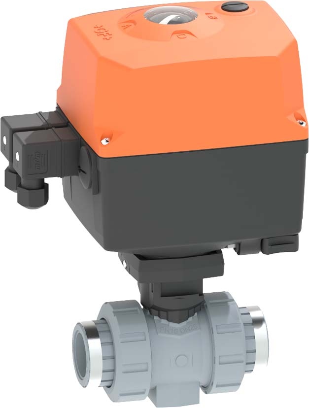 Kugelhahn Typ 127ABS 24V Mit integrierter Handnotbetätigung Mit Gewindemuffen Rp Rp 1 1/4 inch, DN 32 mm, EPDM