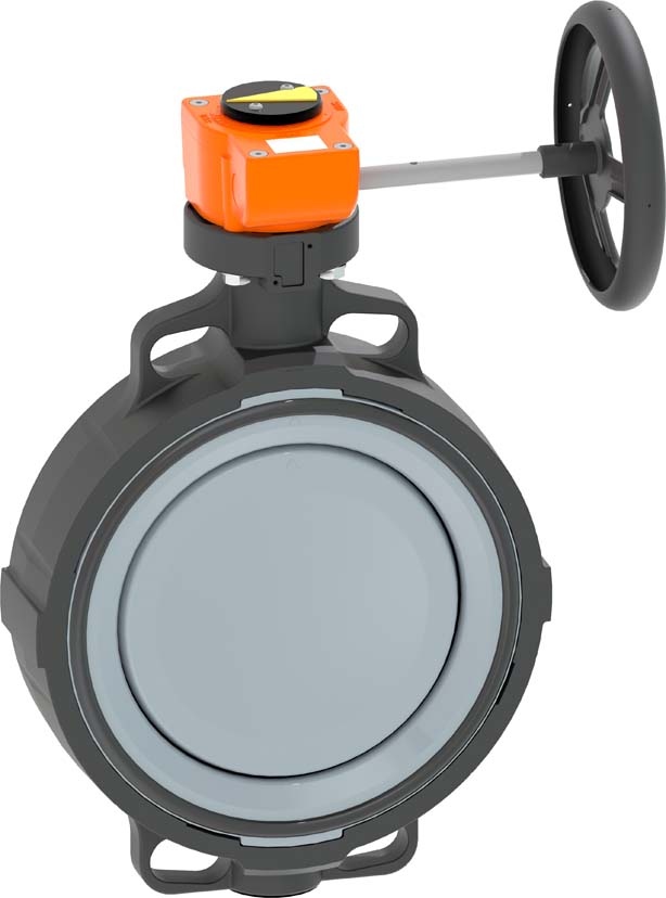 Wafer-Style, Zwischeneinbau Absperrklappe Typ 567 ABS<br />Mit Handgetriebe<br />Flansch Norm metrisch/ANSI/BS/JIS