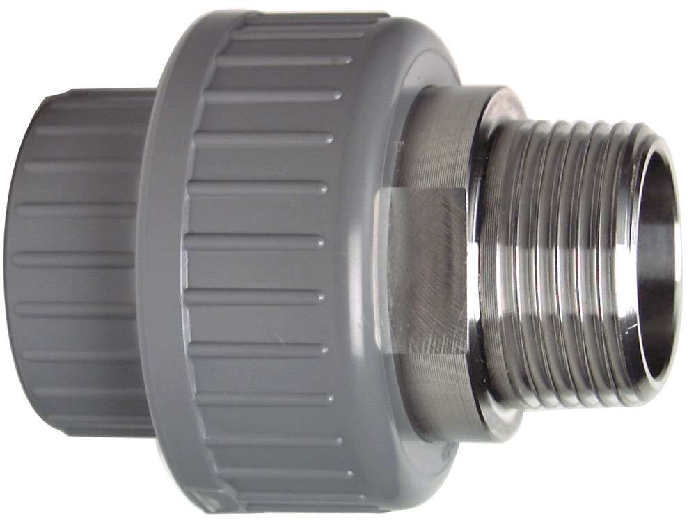 Übergangsverschraubung ABS/Edelstahl metrisch R d 40 mm, R 1 1/4 inch, EPDM