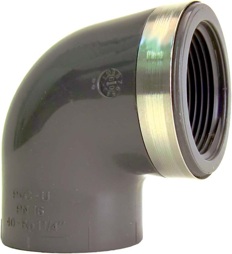 Winkel 90° ABS metrisch Rp d 25 mm, Rp 3/4 inch
