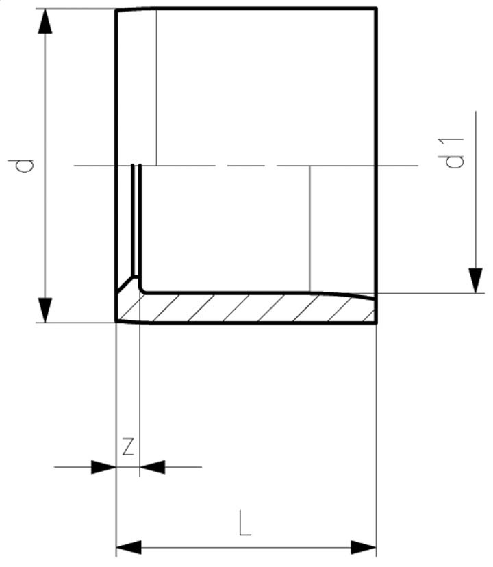 Reduktion kurz PVC-C metrisch d 50 mm, d1 40 mm