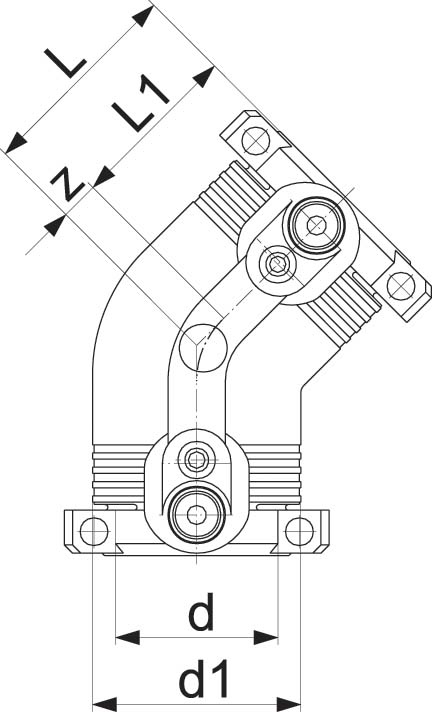 ELGEF Plus Winkel 45° PE100  d32-63mm / SDR11